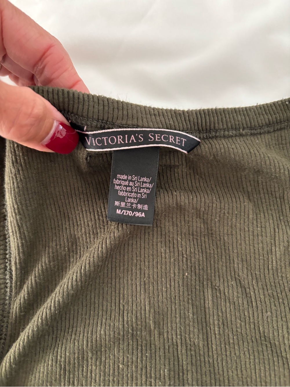 Victoria's Secret Olive Ribbed Racerback Tank Top - Picture 2 of 2